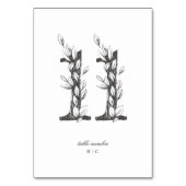 Numéro De Table Tableau 11 Beau Mariage floral à feuilles croisées (Par défaut)