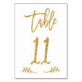 Numéro De Table Tableau 11 | Élégante écriture manuscrite or bross (Dos)