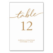 Numéro De Table Tableau 12 Calligraphie Or Mariage personnalisé (Par défaut)