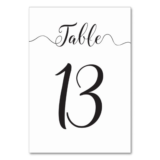 Numéro De Table Tableau 13 Numéro du tableau Mariage (Dos)