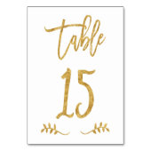 Numéro De Table Tableau 15 | Élégante écriture manuscrite or bross (Dos)
