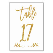 Numéro De Table Tableau 17 | Élégante écriture manuscrite or bross (Dos)