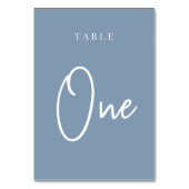 Numéro De Table Tableau 1 avec script à main bleu Dusty (Dos)