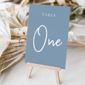 Numéro De Table Tableau 1 avec script à main bleu Dusty