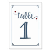 Numéro De Table "Tableau 1" Bleu foncé et rouge foncé (Dos)