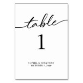 Numéro De Table Tableau 1 Calligraphie noire Mariage personnalisé (Dos)