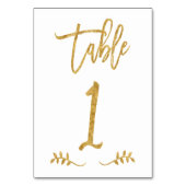 Numéro De Table Tableau 1 | Élégante écriture manuscrite or brossé (Par défaut)