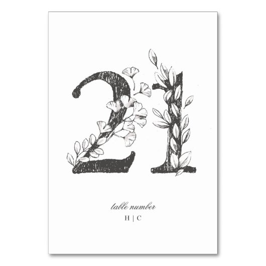 Numéro De Table Tableau 21 Beau Mariage floral à feuilles croisées (Par défaut)