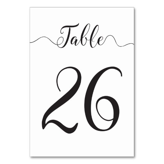 Numéro De Table Tableau 26 (Dos)