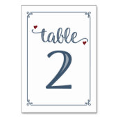 Numéro De Table "Tableau 2" Bleu foncé et rouge foncé (Par défaut)