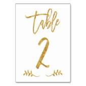 Numéro De Table Tableau 2 | Élégante écriture manuscrite or brossé (Dos)