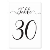 Numéro De Table Tableau 30 sur 30 (Dos)