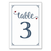 Numéro De Table "Tableau 3" Bleu foncé et rouge foncé (Par défaut)