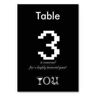 Numéro De Table Tableau 3 réservé à un invité très honoré, vous