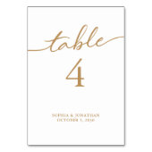 Numéro De Table Tableau 4 Calligraphie Or Mariage personnalisé (Par défaut)