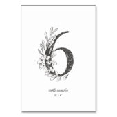 Numéro De Table Tableau 6 Beau Mariage floral croqué (Par défaut)