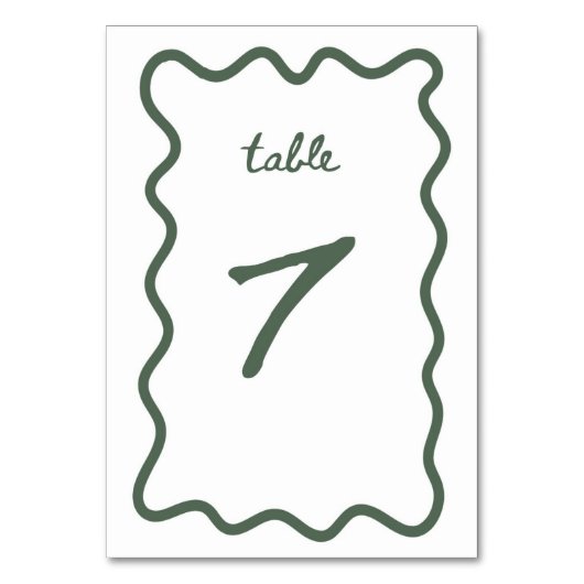 Numéro De Table Tableau 7 (Dos)