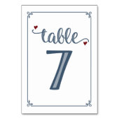 Numéro De Table "Tableau 7" Bleu foncé et rouge foncé (Par défaut)