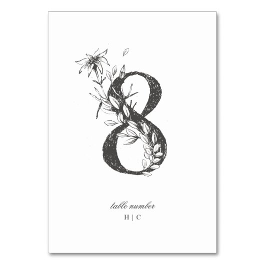 Numéro De Table Tableau 8 Beau Mariage floral à feuilles croisées (Par défaut)