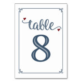 Numéro De Table "Tableau 8" Bleu foncé et rouge foncé (Par défaut)