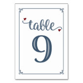 Numéro De Table "Tableau 9" Bleu foncé et rouge foncé (Par défaut)