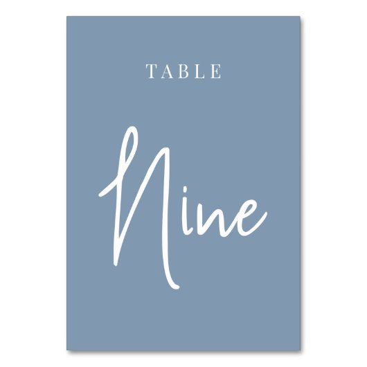 Numéro De Table Tableau à écriture bleu Dusty NEUF (Dos)