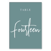 Numéro De Table Tableau à main Turquoise Dusty QUATORZE (Par défaut)