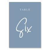 Numéro De Table Tableau à motifs à main bleu foncé SIX (Dos)