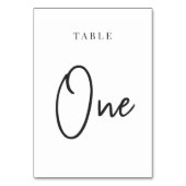 Numéro De Table Tableau à script à main noire et blanche ONE (Dos)