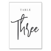 Numéro De Table Tableau à script main noir et blanc TROIS (Par défaut)