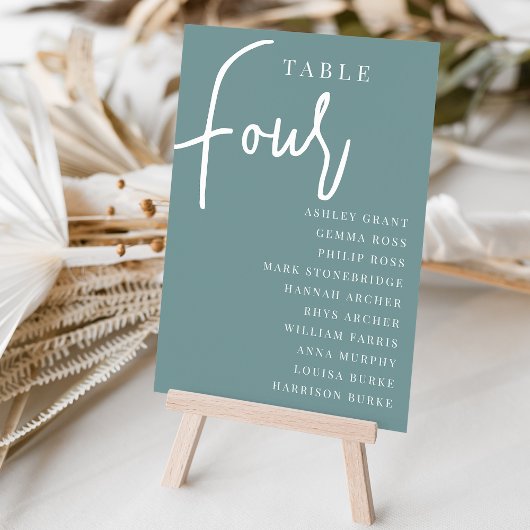 Numéro De Table Tableau à script manuel FOUR + Noms des invités