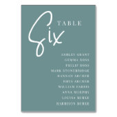 Numéro De Table Tableau à script manuel SIX + Noms des invités (Par défaut)