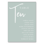 Numéro De Table Tableau à script manuel TEN + Noms des invités (Par défaut)