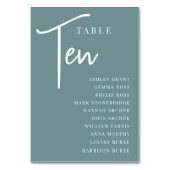 Numéro De Table Tableau à script manuel TEN + Noms des invités (Par défaut)
