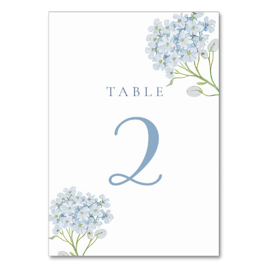 Numéro De Table tableau aquarelle hydrangea bleu 2 (Par défaut)