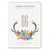 NUMÉRO DE TABLE TABLEAU D'ALLURE BOHÉMIENNE D'ANTLER SUCCULAIRE FL (Par défaut)