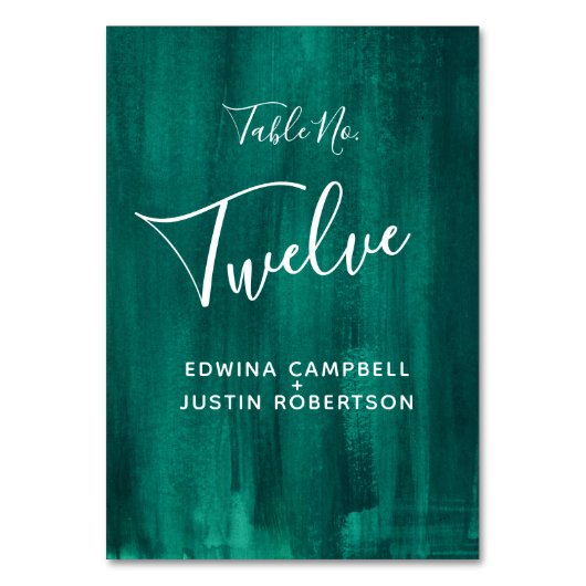 Numéro De Table Tableau d'art moderne abstrait vert numéro écrit (Par défaut)
