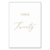 Numéro De Table Tableau de calligraphie or délicate Vingt (Dos)