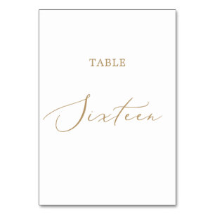 Numéro De Table Tableau de calligraphie Or Delicé Seize