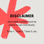 Numéro De Table Tableau de contrôle Retro Diner Rose Bleu Noir et