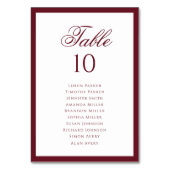 Numéro De Table Tableau de disposition de mariage à bordure bordea (Dos)
