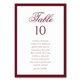 Numéro De Table Tableau de disposition de mariage à bordure bordea