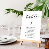 Numéro De Table Tableau de Mariage à Calligraphie Moderne