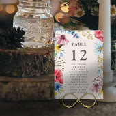 Numéro De Table Tableau de Mariage Fleur de Champ Chart de Placeme
