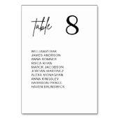 Numéro De Table Tableau de numérotation de table de mariage minima (Dos)