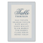 Numéro De Table Tableau de placement de mariage à rayures bleues O (Par défaut)