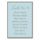 Numéro De Table Tableau de placement de mariage bleu poudré modern (Par défaut)