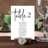 Numéro De Table Tableau de places moderne N, Dîner Mariage