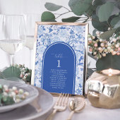 Numéro De Table Tableau de plan de table en bleu de Delft Chinoise