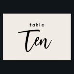 Numéro De Table Tableau de script moderne 10 Dix Mariage blanc<br><div class="desc">Tableau de script moderne 10 Dix Mariage blanc ou dîner numéro de table. Le 10 est écrit dans une police chic et branchée. La couleur arrière - plan de ce numéro de tableau est modifiable en couleur, il suffit de cliquer sur le bouton customiser plus loin pour sélectionner la couleur...</div>